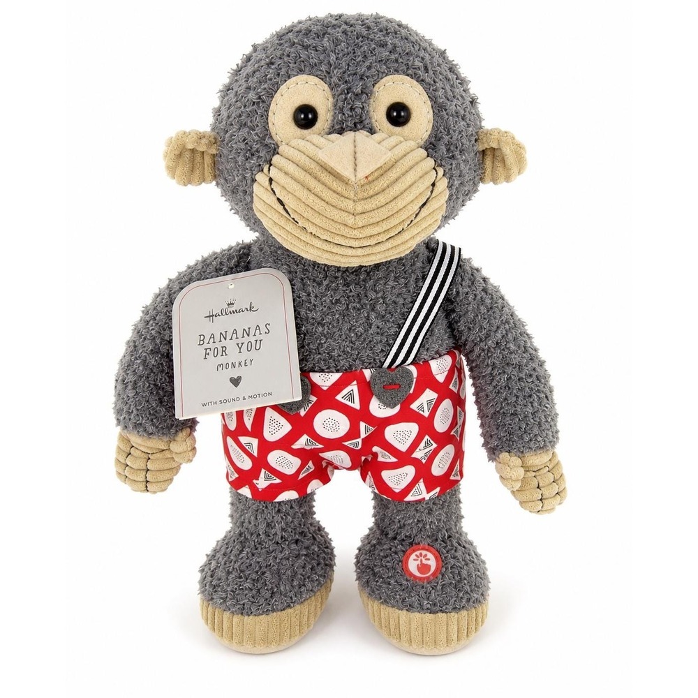 Hallmark Bananas For You Monkey Animated Plush Sound Motion Works NWT Valentine